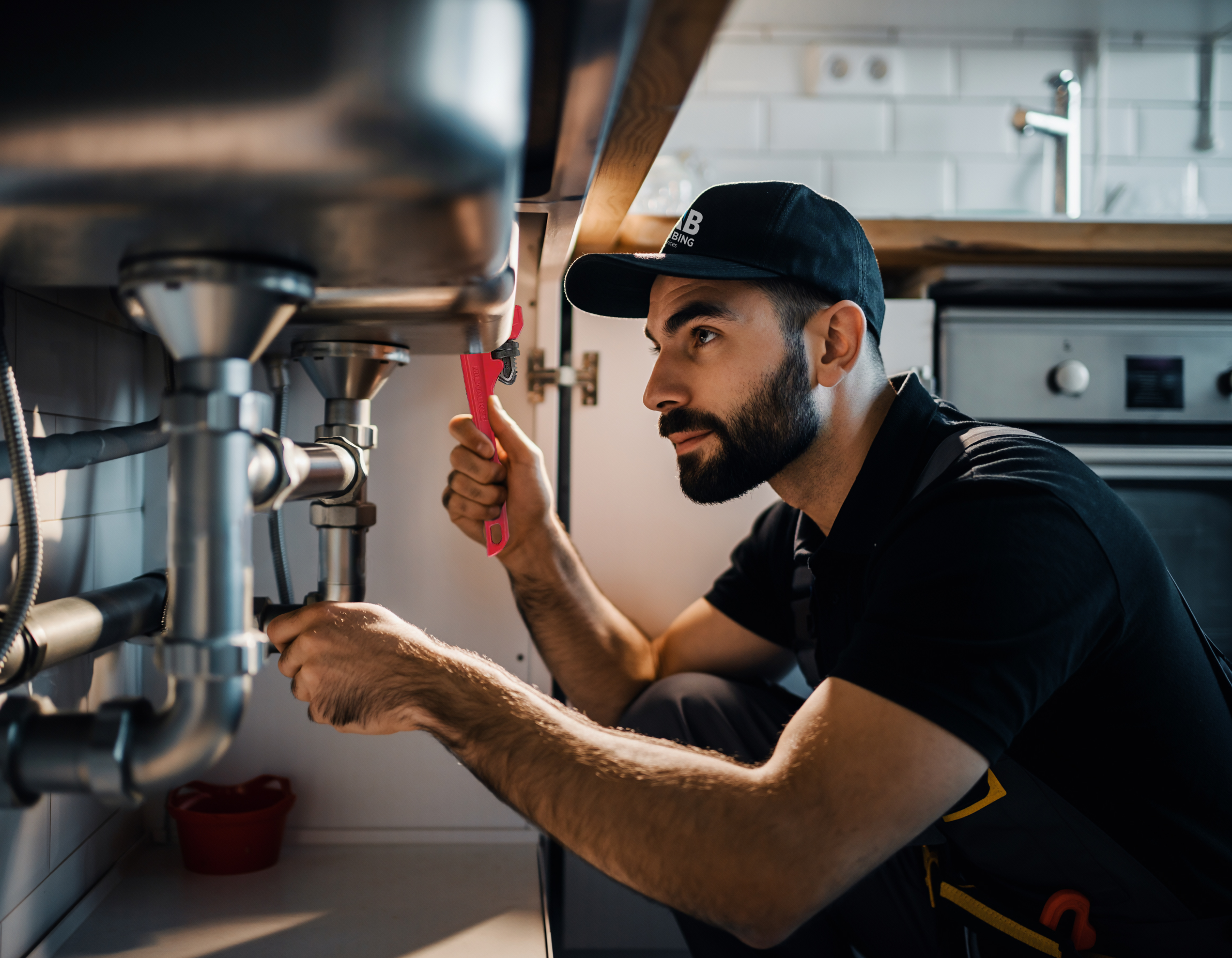 Under-sink plumbing repair in Decatur